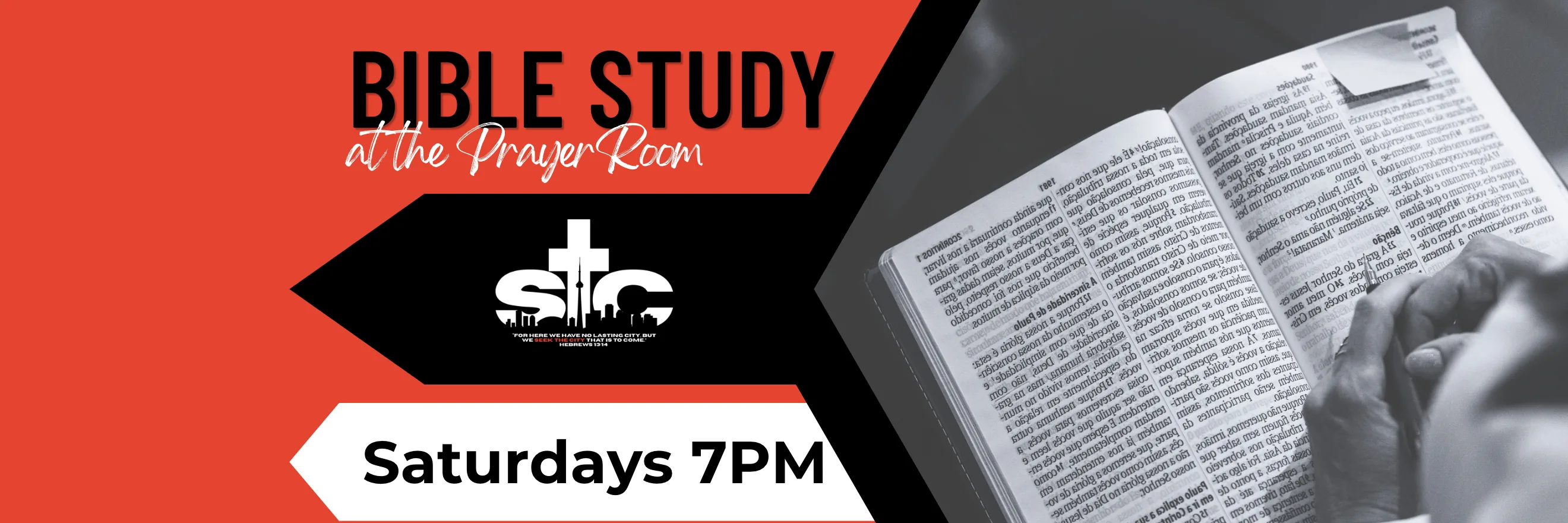 Bible Study at the Prayer Room — Saturdays 7:00 PM