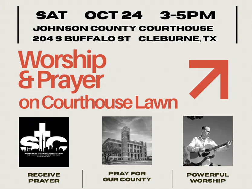 Worship & Prayer on Courthouse Lawn event flyer